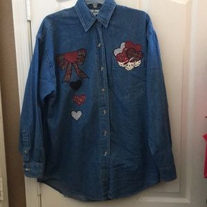 FINAL MARKDOWN Ladies’ Blue Diamond Denim Blouse (M)